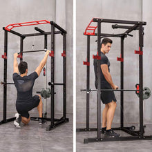 Load image into Gallery viewer, 1000LBS Multi-Functional Barbell Rack Squat Power Cage With Weight Bench (SAK35822)