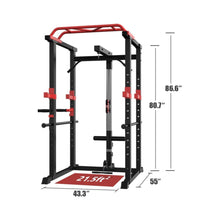 Load image into Gallery viewer, 1000LBS Multi-Functional Barbell Rack Squat Power Cage With Weight Bench (SAK35822)