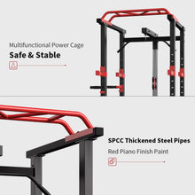 Load image into Gallery viewer, 1000LBS Multi-Functional Barbell Rack Squat Power Cage With Weight Bench (SAK35822)