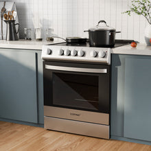 Load image into Gallery viewer, 30 Inch Freestanding and Slide-in Kitchen Stove with 4 Burners Ceramic Cooktop-Silver