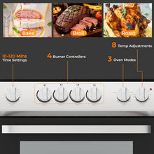Load image into Gallery viewer, 30 Inch Freestanding and Slide-in Kitchen Stove with 4 Burners Ceramic Cooktop-Silver
