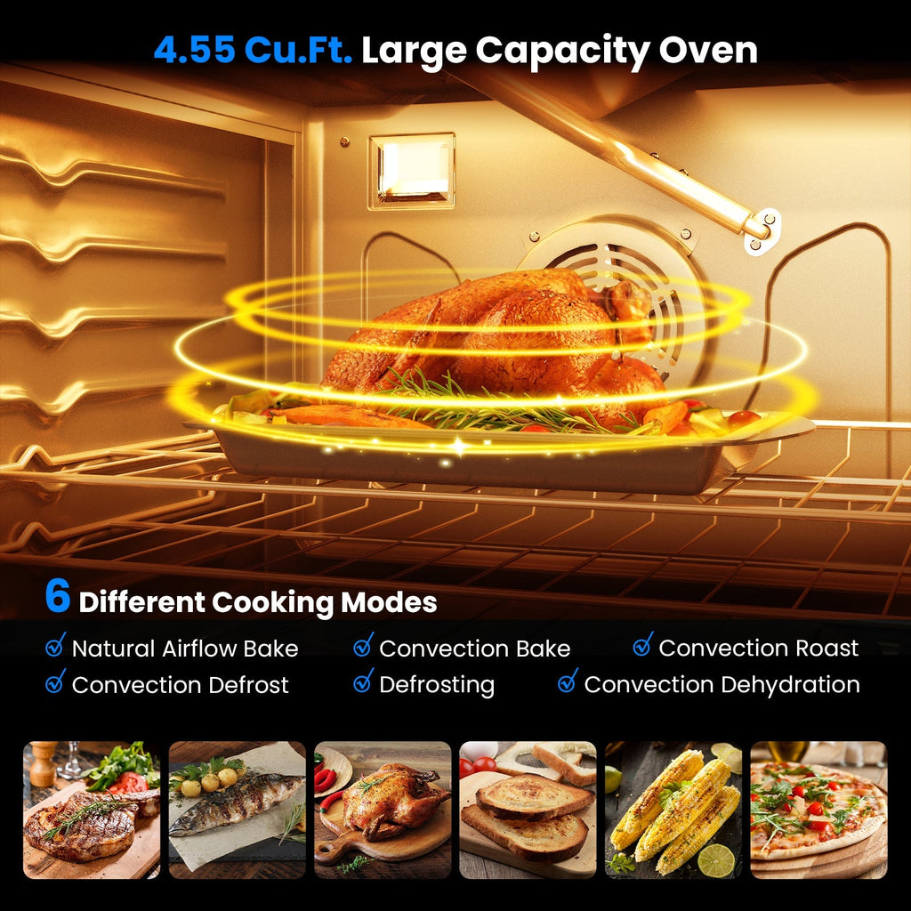 30 Inches 120V Natural Gas Range with 5 Burners Cooktop