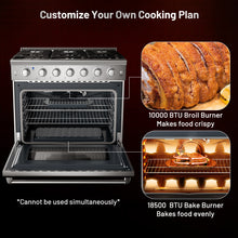 Load image into Gallery viewer, 36 Inches Freestanding Natural Gas Range with 6 Burners Cooktop