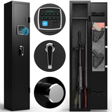 Load image into Gallery viewer, 5 gun safes with 3 pistol pockets, quick access biometric adjustable heavy-duty gun rack mounted gun safes