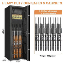 Load image into Gallery viewer, Heavy-Duty 57-Inch Anti-Theft Fireproof Biometric Gun Rifle Pistol Safe For Home, 11-12 Guns (SAK53816)