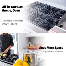 Load image into Gallery viewer, 60-Inch Commercial 6-Burner 276K BTU Gas Range With Dual Ovens, Griddle And Salamander (SAK56914)
