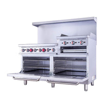 Load image into Gallery viewer, 60-Inch Commercial 6-Burner 276K BTU Gas Range With Dual Ovens, Griddle And Salamander (SAK56914)