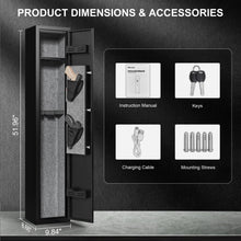 Load image into Gallery viewer, 5 gun safes with 3 pistol pockets, quick access biometric adjustable heavy-duty gun rack mounted gun safes