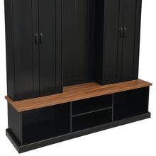Load image into Gallery viewer, Entryway Hall Tree With Bench, 3 Top Cubbies &amp; Bottom Storage Space