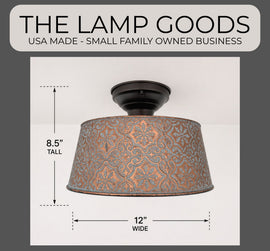 Ornate Copper Farmhouse Ceiling Light | 12