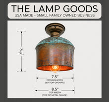 Load image into Gallery viewer, Handcrafted Copper Farmhouse Ceiling Light | 8.5" Flush Mount