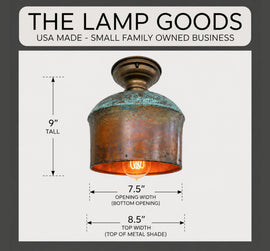 Handcrafted Copper Farmhouse Ceiling Light | 8.5