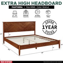 Load image into Gallery viewer, Panthera Solid Wood Bed Frame With Headboard