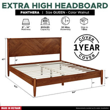 Load image into Gallery viewer, Panthera Solid Wood Bed Frame With Headboard