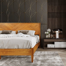 Load image into Gallery viewer, Panthera Solid Wood Bed Frame With Headboard