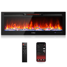 Load image into Gallery viewer, In Flames INF50W-3D WiFi Smart Wall Mounted Electric Fireplace - Tempered Glass