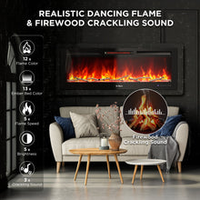 Load image into Gallery viewer, In Flames INF50W-3D WiFi Smart Wall Mounted Electric Fireplace - Tempered Glass
