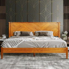Load image into Gallery viewer, Panthera Solid Wood Bed Frame With Headboard