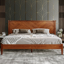 Load image into Gallery viewer, Panthera Solid Wood Bed Frame With Headboard