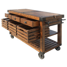Load image into Gallery viewer, Kaif - Kitchen Cart - Distressed Chestnut