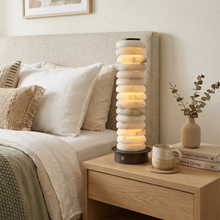 Load image into Gallery viewer, Multi-Tiered Alabaster Table Lamp