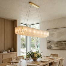 Load image into Gallery viewer, Cascade Alabaster Tiered Brass Chandelier
