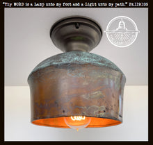 Load image into Gallery viewer, Handcrafted Copper Farmhouse Ceiling Light | 8.5" Flush Mount