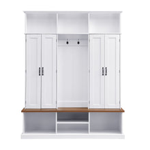 Load image into Gallery viewer, Entryway Hall Tree With Bench, 3 Top Cubbies &amp; Bottom Storage Space