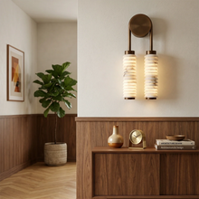 Load image into Gallery viewer, Spiral Alabaster Wall Lamp