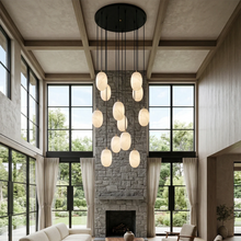 Load image into Gallery viewer, Egg-Shaped Alabaster Chandelier