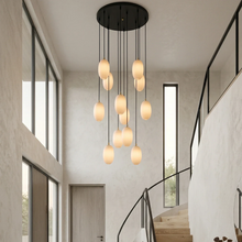 Load image into Gallery viewer, Egg-Shaped Alabaster Chandelier