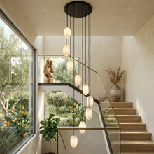 Load image into Gallery viewer, Egg-Shaped Alabaster Chandelier