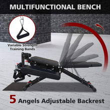 Load image into Gallery viewer, Foldable Multi-Functional Weight Bench For Full-Body Workouts With Resistance Bands, Footrest, And Leg Extender (SAK73642)