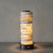 Load image into Gallery viewer, Multi-Tiered Alabaster Table Lamp