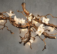 Load image into Gallery viewer, Handcrafted Sculptural Floral Branch Chandelier