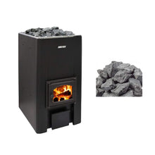Load image into Gallery viewer, Harvia 50 40KW Black Floor Mount Wood-Burning Sauna Stove With Sauna Stones [WK500] (SAK73164)