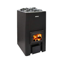 Load image into Gallery viewer, Harvia 50 40KW Black Floor Mount Wood-Burning Sauna Stove With Sauna Stones [WK500] (SAK73164)