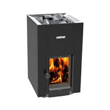 Load image into Gallery viewer, Harvia GreenFlame 22 Linear 15.7KW Wood Sauna Stove With Sauna Stones [WKLI22GM] (SAK62094)