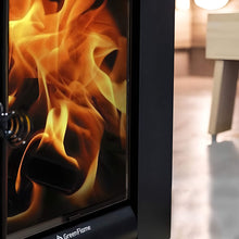 Load image into Gallery viewer, Harvia GreenFlame ES 22 Linear 15.7KW Black Wood Sauna Stove With Sauna Stones [WKLI22GESM] (SAK31692)