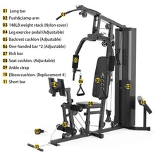 Load image into Gallery viewer, Heavy-Duty All-In-One Home Gym Workout Station For Full Body Strength Training, 150LBS (SAK12959)