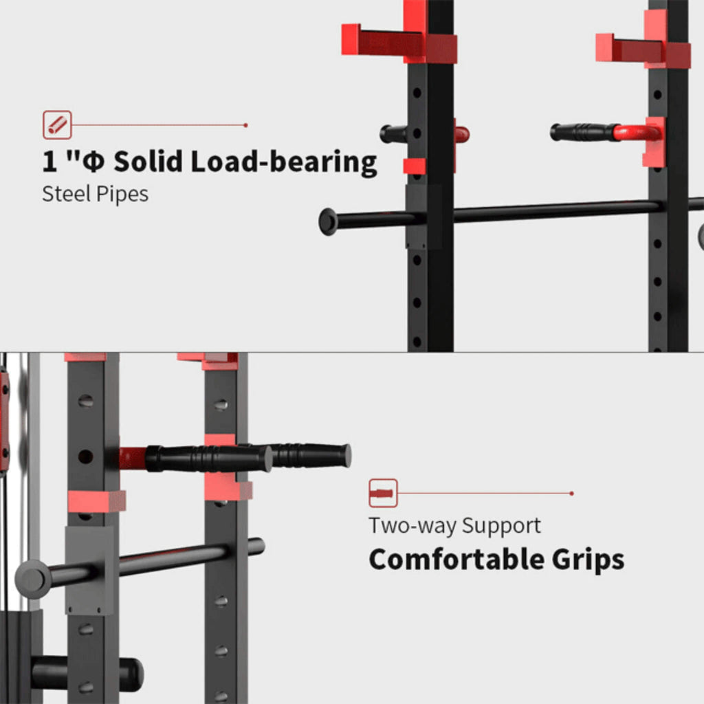 Heavy-Duty 1000LBS Professional Multi-Function Adjustable Power Cage Rack (SAK98149)