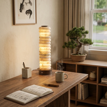 Load image into Gallery viewer, Multi-Tiered Alabaster Table Lamp