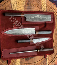 Load image into Gallery viewer, Japanese Stainless Steel Damascus Professional kitchen set