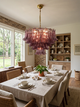 Load image into Gallery viewer, Isadora Cascading Amethyst Glass Chandelier
