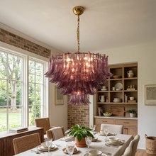 Load image into Gallery viewer, Isadora Cascading Amethyst Glass Chandelier