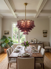 Load image into Gallery viewer, Isadora Cascading Amethyst Glass Chandelier