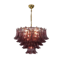 Load image into Gallery viewer, Isadora Cascading Amethyst Glass Chandelier