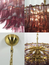 Load image into Gallery viewer, Isadora Cascading Amethyst Glass Chandelier