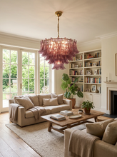 Load image into Gallery viewer, Isadora Cascading Amethyst Glass Chandelier