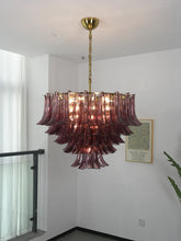 Load image into Gallery viewer, Isadora Cascading Amethyst Glass Chandelier